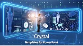  Presentation with molecular medicine - PPT theme enhanced with molecular - man doctor in futuristic medicine background and a ocean colored foreground