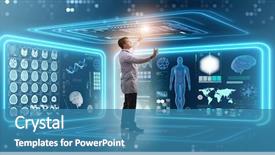  Presentation with molecular medicine - Amazing presentation design having molecular - man doctor in futuristic medicine backdrop and a teal colored foreground