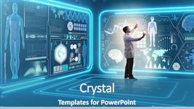  Presentation with medical concept - Colorful PPT theme enhanced with molecular - man doctor in futuristic medicine backdrop and a teal colored foreground