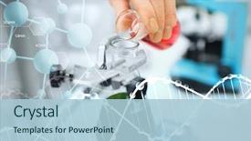  Presentation with clinical research - PPT theme consisting of molecular - science chemistry biology medicine background and a light blue colored foreground