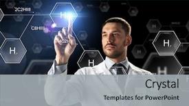  Presentation with chemical technology - Cool new theme with molecular - science future technology and chemistry backdrop and a light gray colored foreground