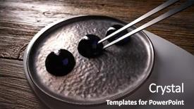  Presentation with science concept painted black brain - Theme having molecular cuisine concept spheritions black background and a dark gray colored foreground