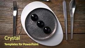  Presentation with molecular - Cool new PPT layouts with molecular cuisine concept spheritions black backdrop and a tawny brown colored foreground