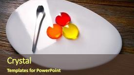  Presentation with molecular - Slide deck featuring molecular cuisine concept spheritions colorful background and a tawny brown colored foreground