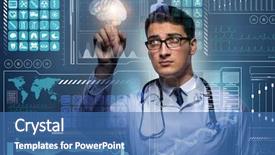  Presentation with medical concept - Amazing PPT theme having molecular diagnostic - doctor in futuristic medical concept backdrop and a  colored foreground
