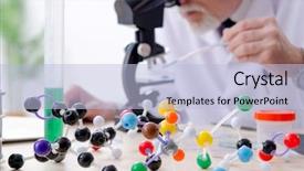  Presentation with england textile lab tearing - Presentation theme consisting of molecular diagnostic - old male chemist working background and a  colored foreground