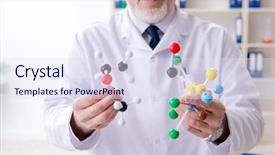  Presentation with chemist - Theme with molecular diagnostic - old male chemist working background and a sky blue colored foreground