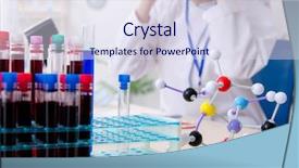  Presentation with worried young female college student - Slide deck enhanced with molecular diagnostic - young female chemist working background and a sky blue colored foreground