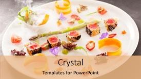  Presentation with molecular - Colorful slide set enhanced with molecular dish backdrop and a coral colored foreground
