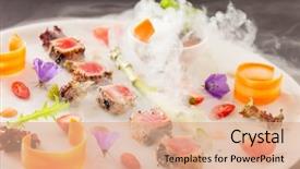  Presentation with molecular - Audience pleasing PPT layouts consisting of molecular dish backdrop and a coral colored foreground
