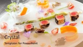  Presentation with molecular - Amazing slides having molecular dish backdrop and a coral colored foreground