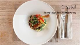  Presentation with duck - Presentation enhanced with molecular food - broiled duck leg with creative background and a coral colored foreground