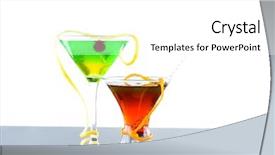  Presentation with orange lime - Theme with mountainous rural area in late autumn trees with reddish foliage on green grassy hills mountain ridge with high peak in the distance background and a tawny brown colored foreground