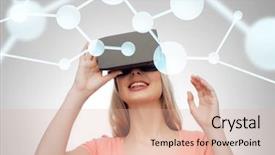  Presentation with augmented reality - Beautiful PPT theme featuring molecular free - technology augmented reality and people backdrop and a lemonade colored foreground