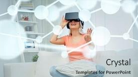  Presentation with augmented reality - PPT layouts enhanced with molecular free - technology augmented reality entertainment background and a lemonade colored foreground