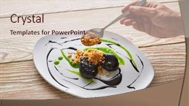  Presentation with mayonnaise - Colorful PPT layouts enhanced with molecular gastonomy cuttlefish roes backdrop and a  colored foreground