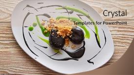  Presentation with mayonnaise - Presentation theme having molecular gastonomy cuttlefish roes background and a  colored foreground