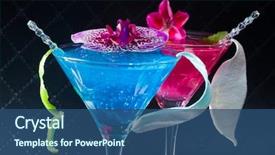  Presentation with caviar - Amazing slide deck having molecular mixology - blue swimming pool backdrop and a ocean colored foreground