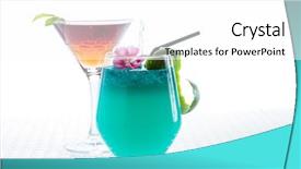  Presentation with whisky - Amazing slide deck having molecular mixology - cocktail with blue caracao and whisky backdrop and a white colored foreground