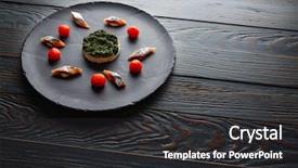  Presentation with garlic - PPT layouts with molecular nutrition - bota sardine with white garlic background and a dark gray colored foreground