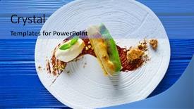  Presentation with molecular - PPT theme consisting of molecular nutrition - caramelized cinnamon and pistachio cream background and a light blue colored foreground