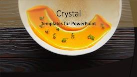  Presentation with cream - Beautiful slide deck featuring molecular nutrition - creamy carrot cream painted backdrop and a yellow colored foreground