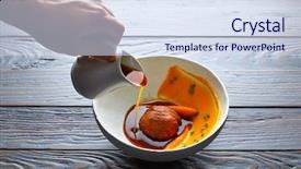  Presentation with dumpling - Beautiful PPT layouts featuring molecular nutrition - dumpling of old cowtail backdrop and a  colored foreground