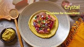  Presentation with moroccan - Cool new PPT layouts with molecular nutrition - humus with marinated tuna moroccan backdrop and a tawny brown colored foreground