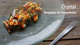  Presentation with sardines - PPT layouts with molecular nutrition - smoked sardines salad with creamy background and a  colored foreground