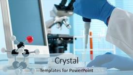  Presentation with liquid - Presentation design with molecular structure - laboratory technician injecting liquid background and a light blue colored foreground