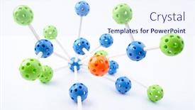  Presentation with molecular - Beautiful presentation design featuring microgrid - molecular structure on the white backdrop and a sky blue colored foreground