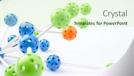  Presentation with molecular - Presentation theme with microgrid - molecular structure on the white background and a mint green colored foreground