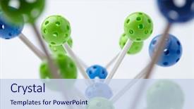  Presentation with molecular - Presentation design consisting of molecular structure on white background and a sky blue colored foreground