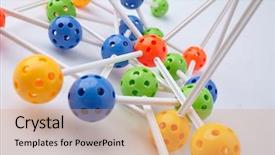  Presentation with molecular - Audience pleasing presentation design consisting of molecular structure backdrop and a coral colored foreground