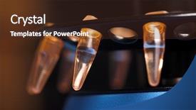  Presentation with biology - PPT layouts consisting of molecule dna - molecular biology small plastic tube background and a tawny brown colored foreground