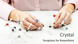  Presentation with amino acid - Slide set enhanced with molecule models for science project background and a sky blue colored foreground
