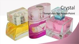  Presentation with perfume - Beautiful PPT layouts featuring molecule rose - bottles of perfume isolated backdrop and a  colored foreground