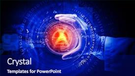  Presentation with human body science 3d - PPT theme having molecules structures - close up image of human background and a navy blue colored foreground