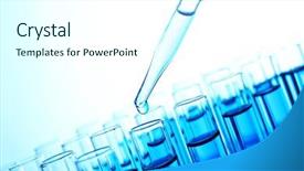  Presentation with test tubes - Slide set featuring molecules structures - pipette adding blue fluid background and a cool aqua colored foreground