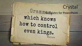  Presentation with kings - Slide deck with moliere french comedian quote grammar background and a coral colored foreground