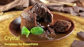 Presentation with molten - Colorful PPT theme enhanced with molten - chocolate fondant with mint backdrop and a tawny brown colored foreground
