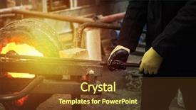  Presentation with industrial shielded metal arc - PPT layouts consisting of molten industry - industrial worker in metal melting background and a  colored foreground