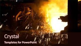  Presentation with molten - Beautiful PPT theme featuring molten liquid iron is poured backdrop and a wine colored foreground