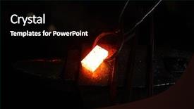  Presentation with hot work - Presentation design enhanced with molten steel - big iron pincers holding hot background and a black colored foreground