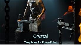  Presentation with molten - Cool new PPT theme with molten steel - blacksmith working backdrop and a wine colored foreground