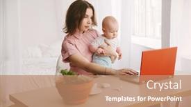  Presentation with mom baby - PPT theme consisting of mom-and-baby-a-young background and a coral colored foreground