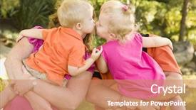  Presentation with toddlers - Beautiful theme featuring mom and dad holding kissing backdrop and a coral colored foreground