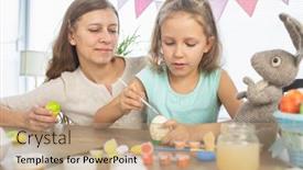  Presentation with mom daughter - Cool new PPT layouts with mom-and-daughter-are-painting backdrop and a coral colored foreground