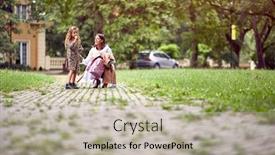  Presentation with mom daughter - Slides featuring mom-and-daughter-getting-ready background and a light gray colored foreground