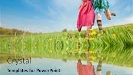  Presentation with mom daughter - Presentation theme featuring mom-and-daughter-having-fun background and a yellow colored foreground